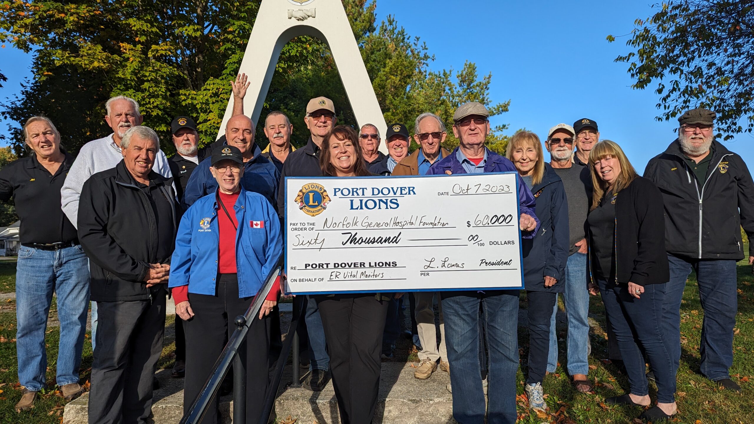 The Port Dover Lions make donation to NGH Emergency Department Bedside Vital Sign Monitors